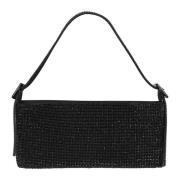 Svart Krystall Net Mini Clutch Bag