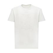Hvit Bomull T-skjorte med Brodert Numerisk Logo
