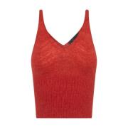 Rød Alpakka Merino Tank Top