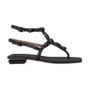 Flat gresk sandal med ankelstropp