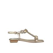 Flat sandal med rhinestones