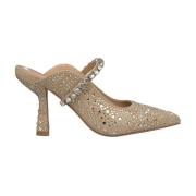 Elegant Slingback Sko med Rhinestone Detalj