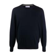 Navy+Mørk Grå Crew Neck Sweater