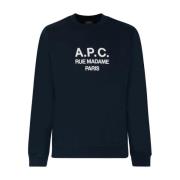 Marineblå Logo Print Sweatshirt