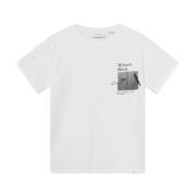Hvit Avis Print T-skjorte