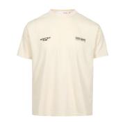 Optisk Hvit Bomull T-skjorte med Trykt Logo