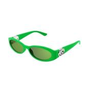 Grønn ramme solbriller med grønne linser