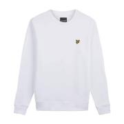 Klassisk Crew Neck Sweatshirt i Hvit