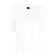 Hvit Strikket T-skjorte Casual Stil