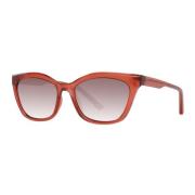 Rød Gradient Rektangulære Solbriller Kvinner