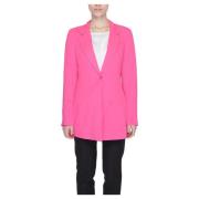 Fuchsia Knappet Blazer for Kvinner