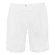 Hvit Lin Bermuda Shorts