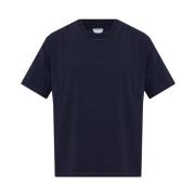 Marineblå Bomull Crewneck T-skjorte