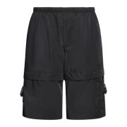 Svarte Shorts med Hvite/Blå Detaljer