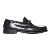 Sort Skinn Loafers Slip-On Stil