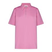 Rose Pink Polo Zip T-skjorte