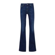 Flare Leg Jeans med Elastisk Midje