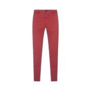 Rød Slim Fit Stretch Gabardine Bukser