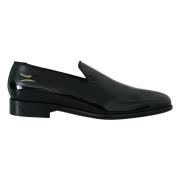 Sorte Patent Slipper Loafers - Stilige og Autentiske
