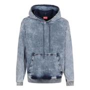 Blå Marmorert Denim Sweatshirt Aw24