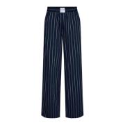 Stripete Straight-Leg Bukser Navy