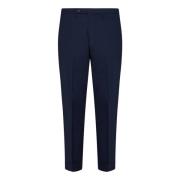 Royal Blue Slim-Fit Wool Blend Trousers