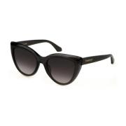 Gjennomsiktig grå solbriller med brune linser