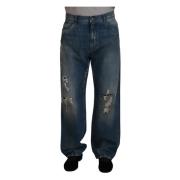 Blå Tattered Denim Jeans