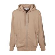 Beige Zip-Up Sweatshirt Aw23