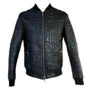 Pre-owned Versace-jakke i svart skinn