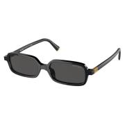 Rektangulære solbriller mørkegrå linser
