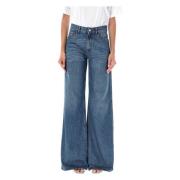 Vintage Blue Wide Leg Denim Jeans