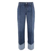 Cropped Jeans med opprullede ankelsløyfer