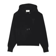 Svart Hjerte Bomull Hoodie