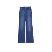 Flared denim jeans med medium høyde