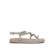 Skinnende lær sandal