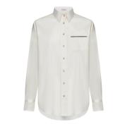 Vanilla Cream-tone Stretch Cotton Shirt