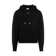 Svart Hvit Stitch Arr Skate Hoodie