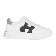 Hvite Skinn Sneakers Chic Stil