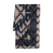 Grafisk Print Cashmere Skjerf Wrap