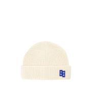 Hvit Ull Beanie Lue