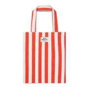 Stripete Shopper Bag Rød