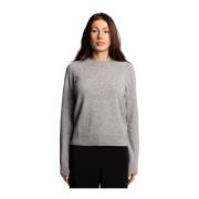 Grå Cashmere Genser Boston O-Neck