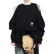 Sort Tulle Overlay Crewneck Sweater