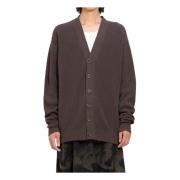 Silke Ribbestrikket V-hals Cardigan