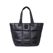 Stor quiltet nylon tote bag