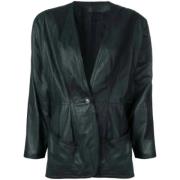 Pre-owned Leather outerwear