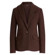 Brun Oxford Blazer med Teksturert Stoff