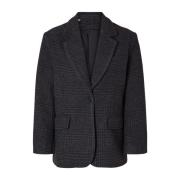 Oversized Blazer - Dark Grey Check