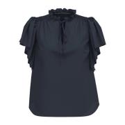 Feminin Volangtopp Bluse Ink